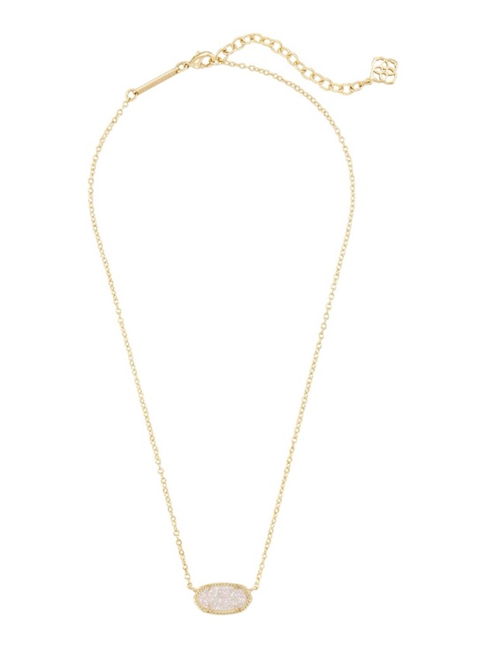 Kendra Scott Elisa Gold Pendant Necklace in Iridescent Drusy - Picture 5 of 12